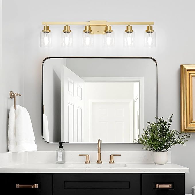 DIKAIDA 6 Light Gold Bathroom Vanity Light, Bathroom Light Fixtures - Image 4