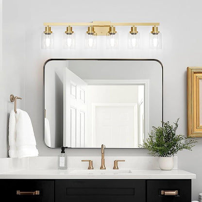 DIKAIDA 6 Light Gold Bathroom Vanity Light, Bathroom Light Fixtures - Image 4