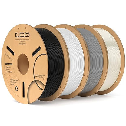 ELEGOO PLA Filament 1.75mm Bundle 4KG, 3D Printer Filament Bulk Dimensional by ELEGOO