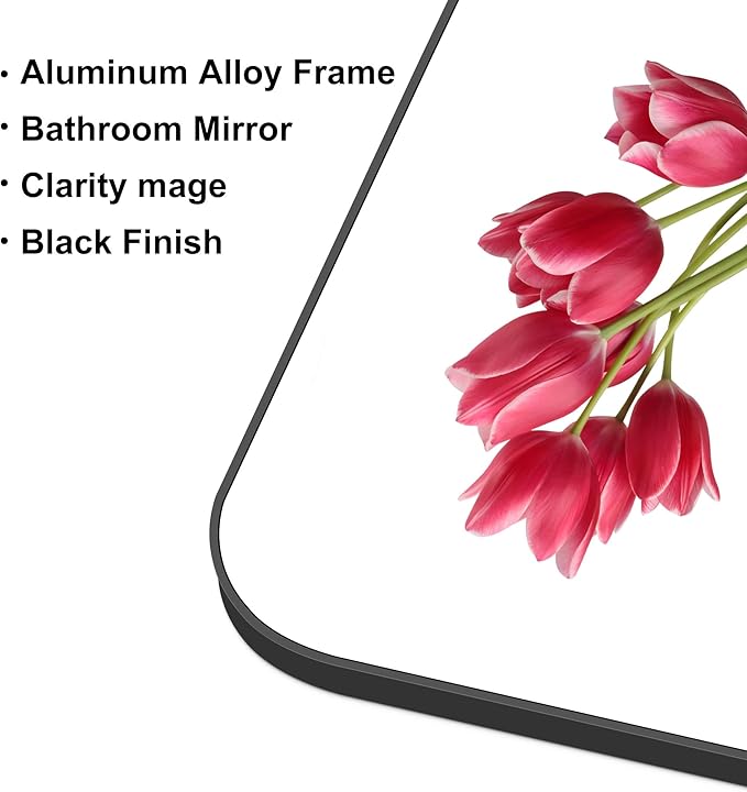 60" x 36"Bathroom Mirror, Matte Black Wall Mirror - Image 7