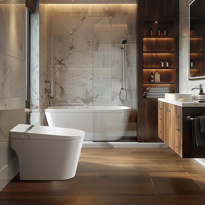 Smart Toilet with Heated Seat & Auto Flush, One Piece Tankless Elongated Bidet - Image 7