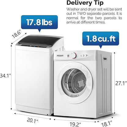 ROVSUN 1.8CuFt Portable Clothes Dryer and 17.8LBS Full-Automatic Washing - Image 2