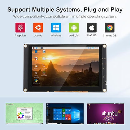 ELECROW 5 Inch Mini Touchscreen Monitor, TN Capacitive 5-Point Touch Screen - Image 3