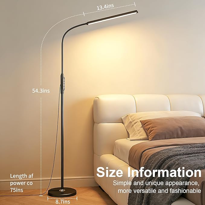 dujunlinghang Bright LED Eye-Protecting Reading Floor Lamps Touch and Remote - Image 5