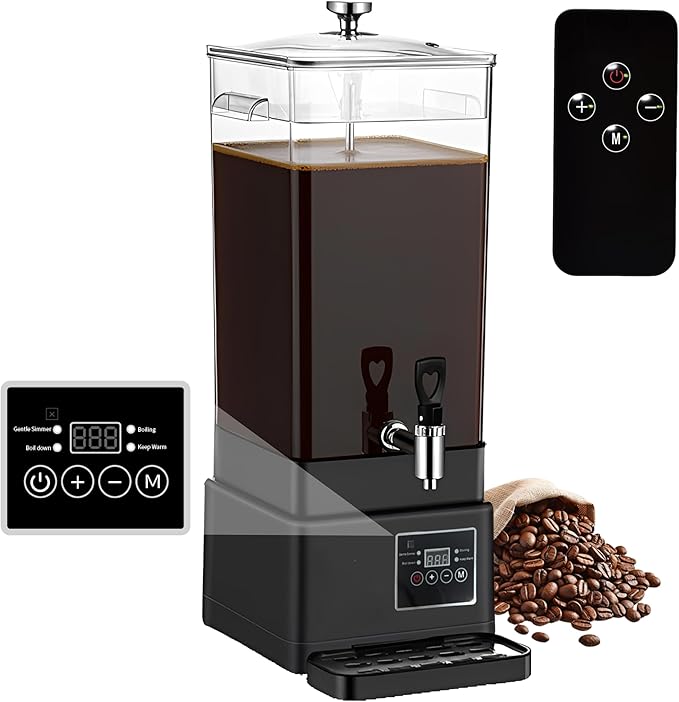 Coffee Urn Commercial Coffee Maker, 14 L 90 Cups, Transparent Electric by GKFF