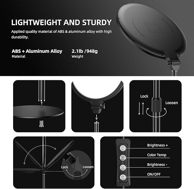 Anautin 10.5in LED Desk Ring Light, Video Conference Lighting - Image 6