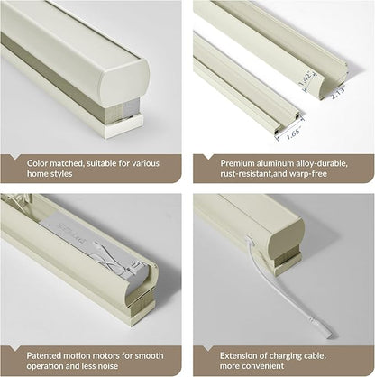 Boolegon Motorized Blinds with Remote, Light Filtering Smart Blinds, Automatic - Image 4