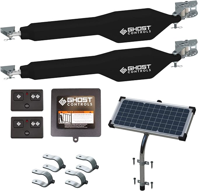 Ghost Controls TDS2XP Heavy-Duty Solar Dual Automatic Gate Opener Kit by GhostControls