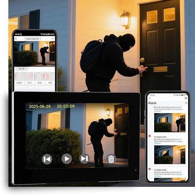 KeonBell 2 Wired Video Intercom System, 7 Inches Video Doorbell Camera - Image 4