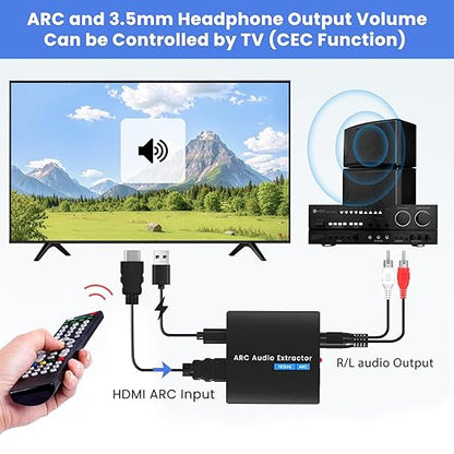 HDMI ARC to Optical Converter, 192KHz ARC to Optical Analog 3.5mm Audio - Image 4