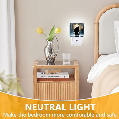 GANTINIR Funny Bigfoot Sasquatch Night Light, Plug-into Forest Moon Nightlight - Image 3