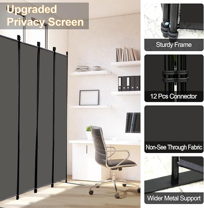 MAYOLIAH 4 Panel Room Divider Screen 6Ft Tall Foldable Privacy Dividers Indoor - Image 3