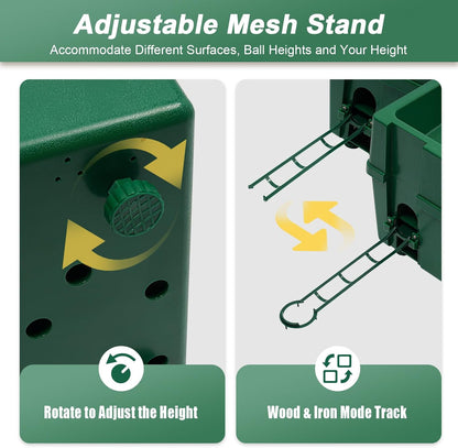 automatic golf ball dispenser with tee up machine showing dimensions