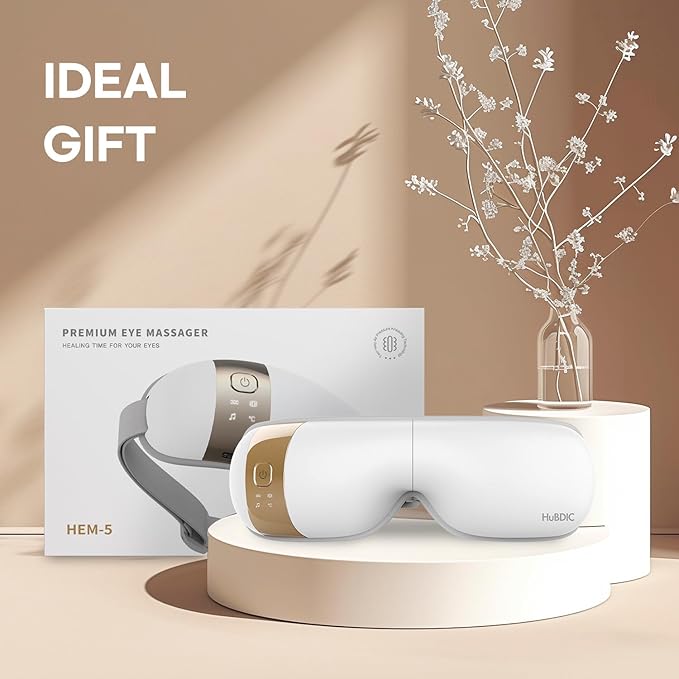 HubiCare Eye Massager with Heat, and Music Helps Relieve Strain, Dark Circles - Image 2