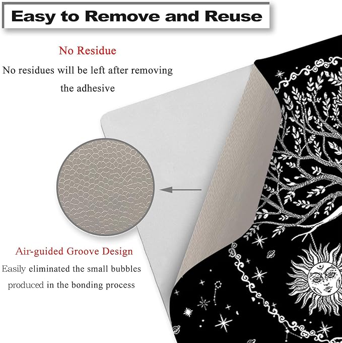 Laptop Skin Sticker Decal, Waterproof Removable, Moon & Sun & Stars - Image 5