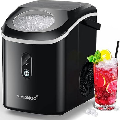 Nugget Ice Maker Countertop, Portable Sonic Pebble Ice Maker by Vividmoo