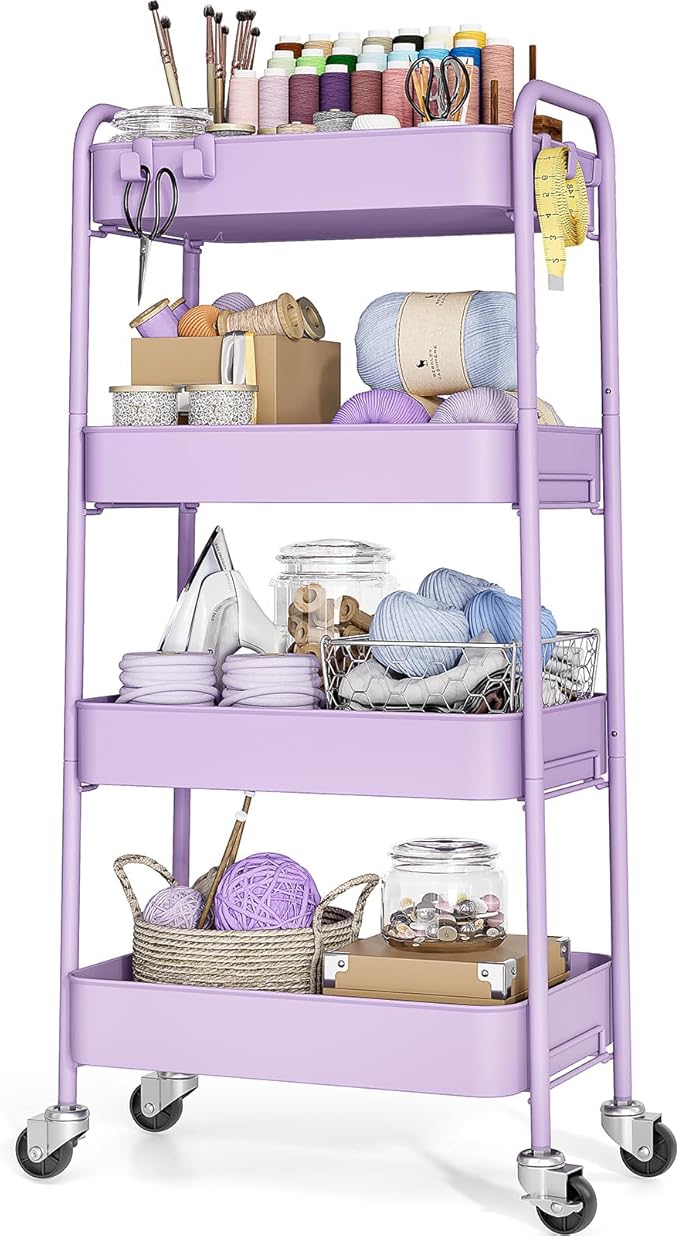 TOOLF 4-Tier Metal Rolling Cart by TOOLF