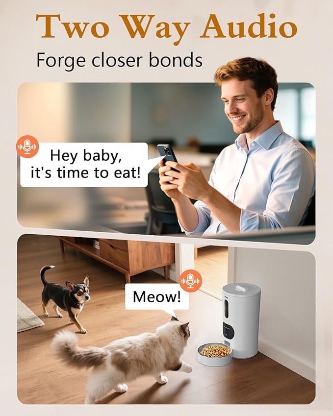 Yakry Automatic Cat Feeder - 5G WiFi Easy Setup App Control Cat Dry Food - Image 5