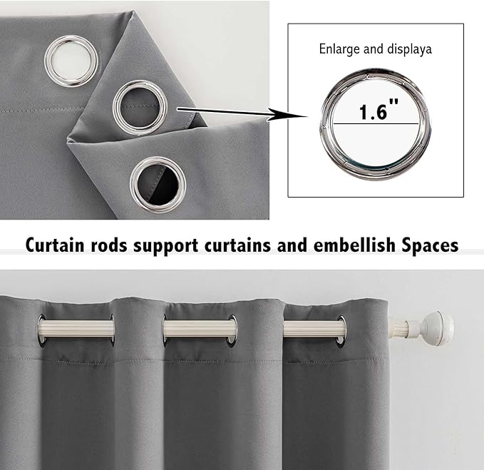 Anytime 100% Blackout Curtain 2 Panels Set, Thermal Insulated Window Drapes - Image 4