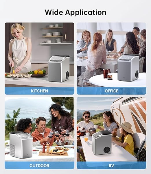 WIE Nugget Ice Maker Countertop 40LBS/24H, Chewable Pellet Ice Makers 8 Mins - Image 9