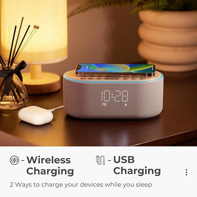 uscce Alarm Clock Bluetooth FM Radio: 10W Stereo Sound Speaker - Image 4