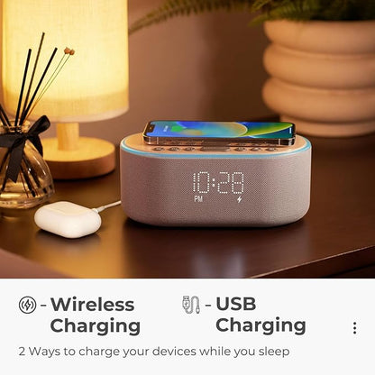 uscce Alarm Clock Bluetooth FM Radio: 10W Stereo Sound Speaker - Image 4