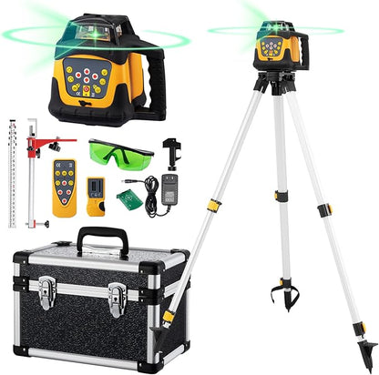 Self-Leveling Green Rotary Laser Level Kit, 2000ft Range by LotaToolsPremiumSelection