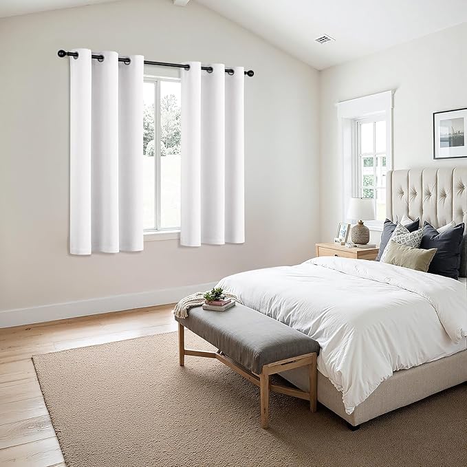 MIULEE Pure White Blackout Curtains - Image 6