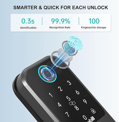 Keyless Entry WiFi Smart Lock, Hornbill Fingerprint Smart Deadbolt - Image 3