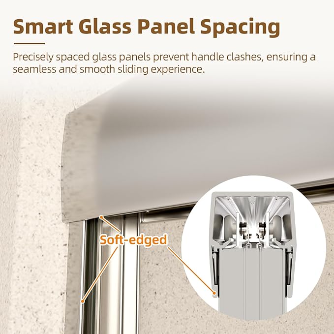 Sliding Shower Door, Royal Guard 50-54" W x 70" H Semi-Frameless Double Sliding - Image 5