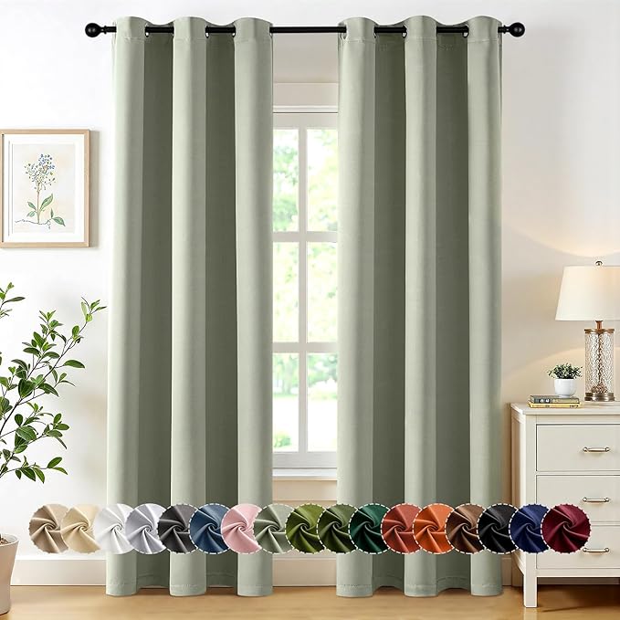 MIULEE Sage Green Blackout Curtains by MIULEE