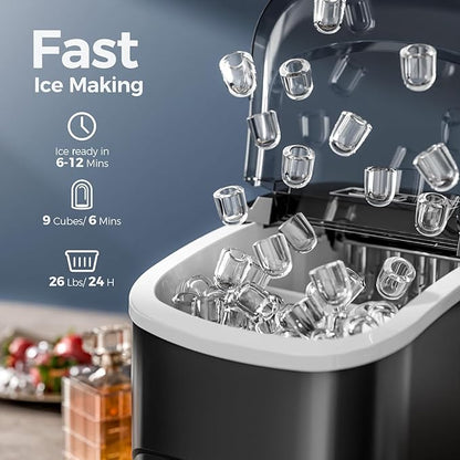 Ice Makers Countertop, 9 Cubes in 6 Mins, Portable Ice Maker Machine - Image 2