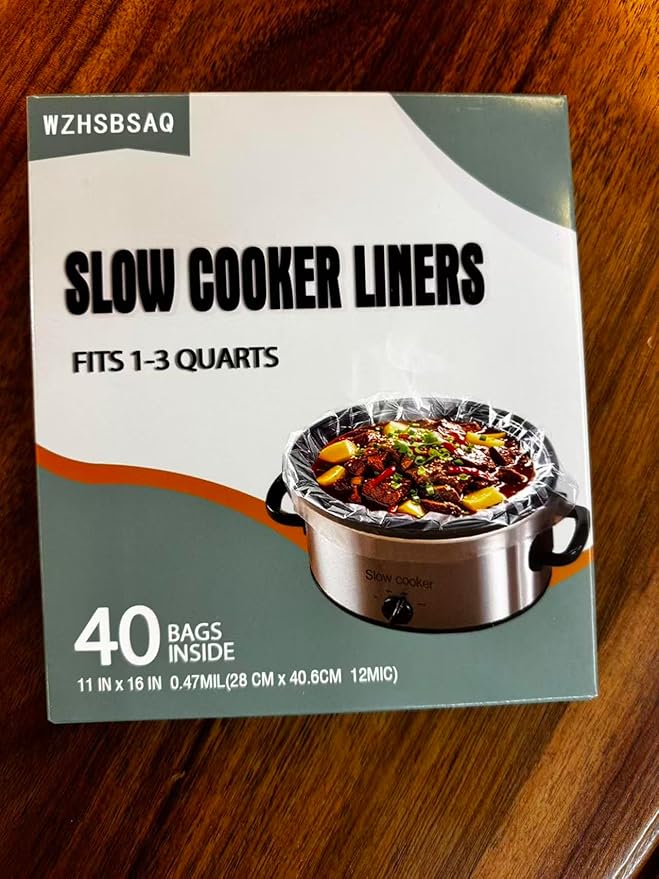 Slow Cooker Liners, 40 Cooking Bags, Medium Disposable Pot Liner Plastic Bags - Image 2