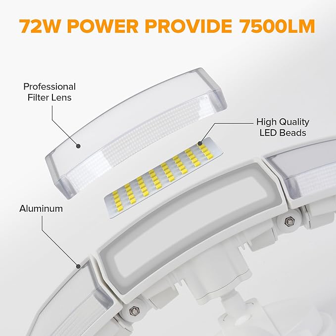 LUTEC 72W 7500LM LED Security Lights Motion Sensor Light Outdoor, 5000K Daylight - Image 6