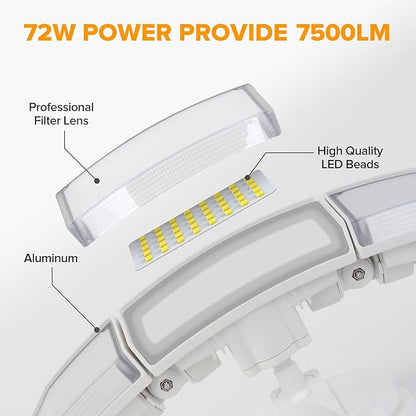 LUTEC 72W 7500LM LED Security Lights Motion Sensor Light Outdoor, 5000K Daylight - Image 6
