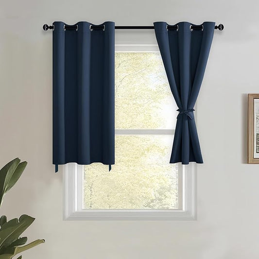 JIUZHEN Short Curtains Kitchen Half Window Blackout Curtains by JIUZHEN