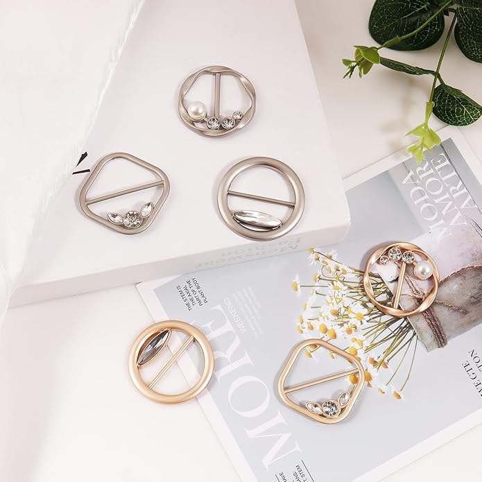T-Shirt Clips 9 PCS, Clothes Corner Knotted Button, Fashion Alloy Pearl - Image 2