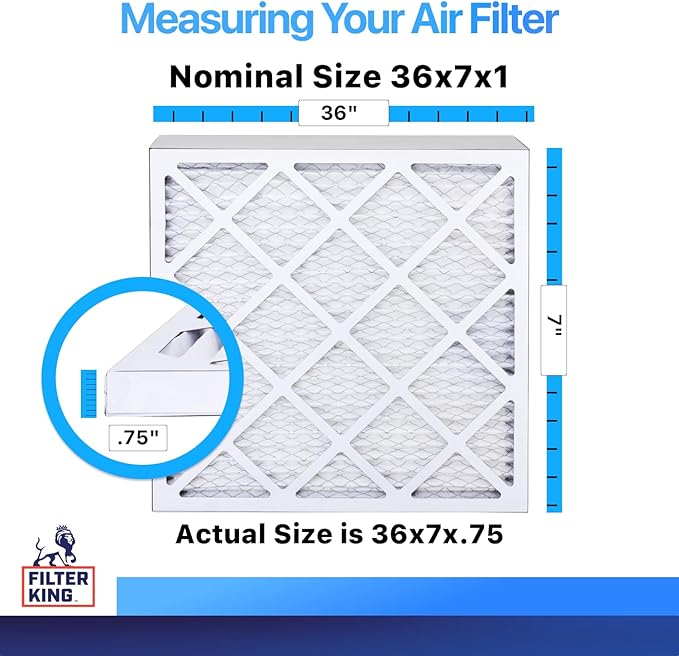 Filter King 36x7x1 Air Filter | 4-PACK | MERV 8 HVAC Pleated A/C Furnace - Image 2