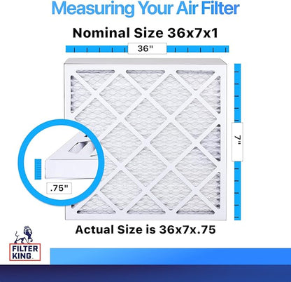 Filter King 36x7x1 Air Filter | 4-PACK | MERV 8 HVAC Pleated A/C Furnace - Image 2