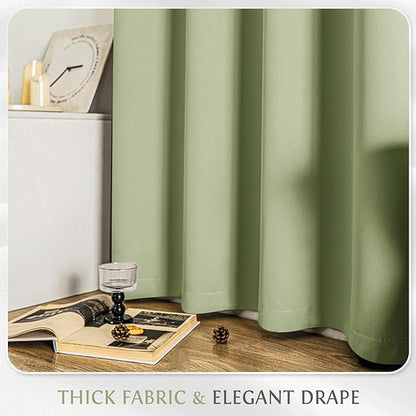 Beauoop Sage Green 100% Blackout Curtains 84 Inch Long 2 Panels - Image 6