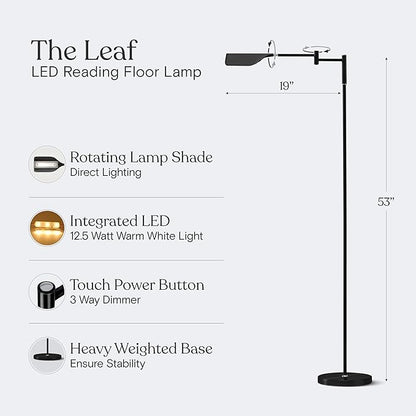 Brightech Leaf Pharmacy LED Reading Lamp, Dimmable Floor Lamp - Image 4