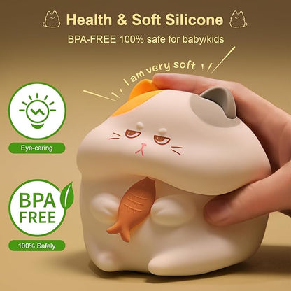 FAMIDUO Greedy Cat Night Light for Kids, 3 LevelsDimmable Cute Kitty Nursery - Image 3