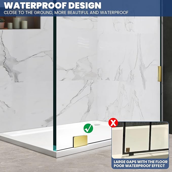 Shower Glass Panel 20.5" W×78.75" H, 3/8" Thick Clear Tempered Glass Panel - Image 4