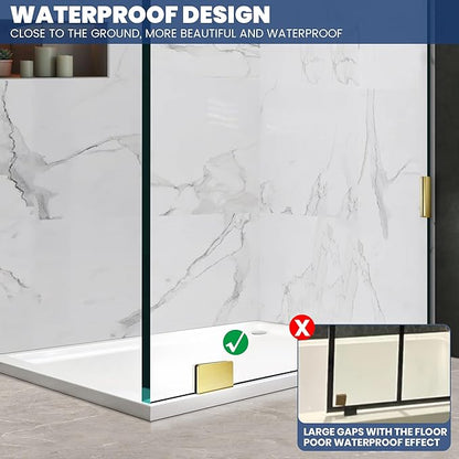 Shower Glass Panel 20.5" W×78.75" H, 3/8" Thick Clear Tempered Glass Panel - Image 4