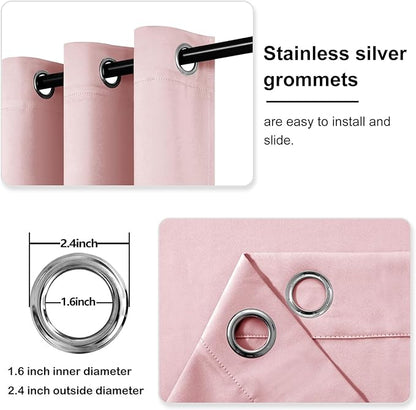 DWCN Blush Pink Blackout Curtains - Image 4