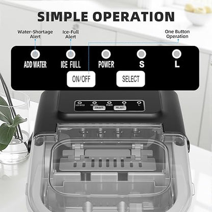 Antarctic Star Countertop Ice Maker Machine, 8 Bullet Ice Cubes in 6 Mins - Image 3