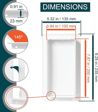 4" x 8" White Plastic Access Panel. Service Shaft Door Panel. Plumbing - Image 2