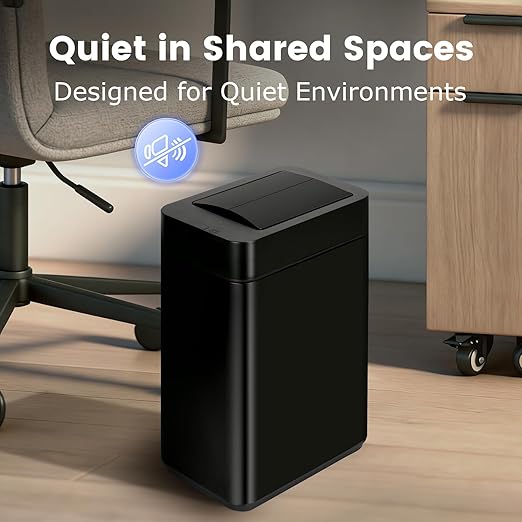 Sensor Trash Can with Butterfly Lid 2.6 Gallon Rectangular Automatic Garbage Can - Image 4