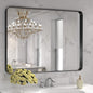 LOAAO 40X30 Inch Black Metal Framed Bathroom Mirror by LOAAO