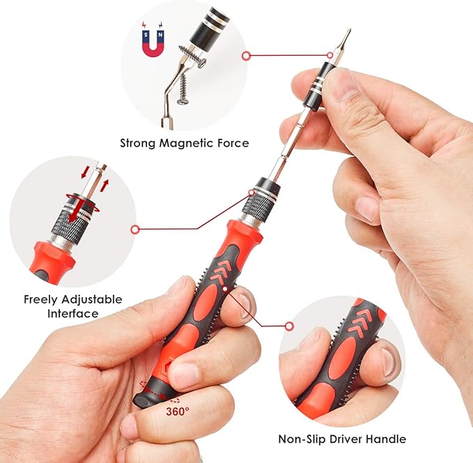 SHARDEN Precision Screwdriver Set, 122 in 1 Electronics Magnetic Repair Tool Kit - Image 3